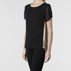 Allsaints 2 Black Blake embellished short slv top